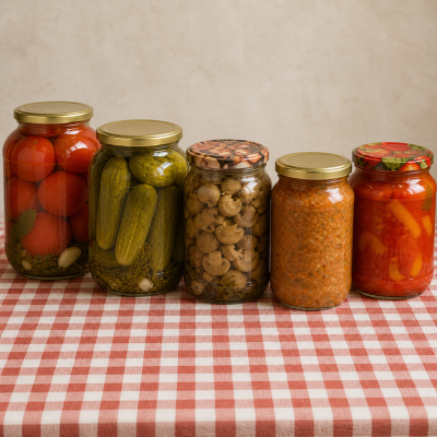 Множество консервированной продукции